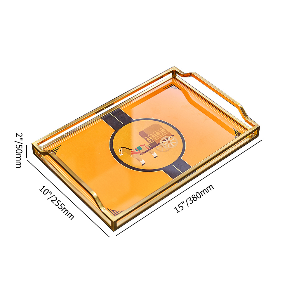 

Modern Rectangular Tray Desk Organizer in Gold