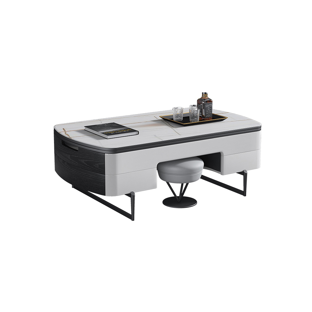 Modern White Lift Top Coffee Table With Storage Stone Top Carbon   C19e2a8526774be4aa3ae7324c2c70b1 