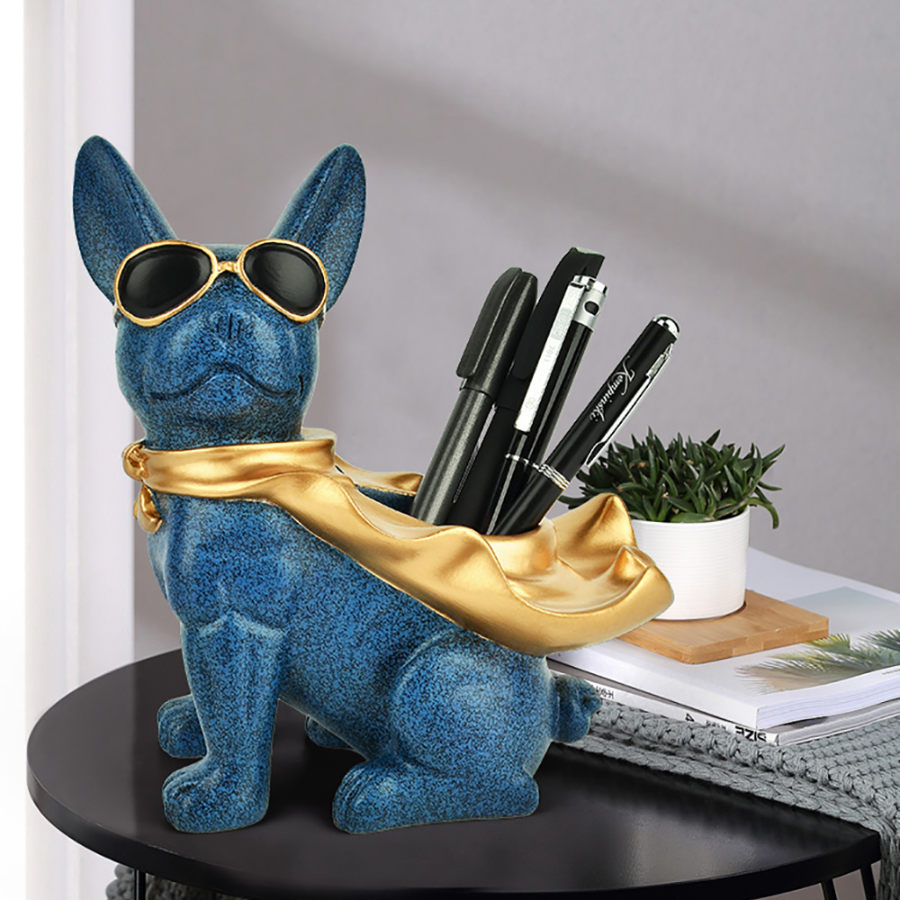 Modern Desk Bulldog-shaped Pen Holder Makeup Brush Holder Decoration
