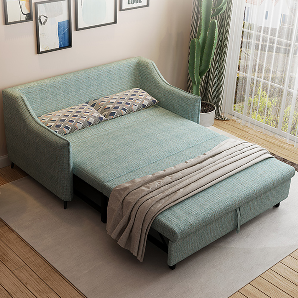 

2 Seat Convertible Full Sleeper Sofa Bed Cotton&Linen Upholstered Pillow Included