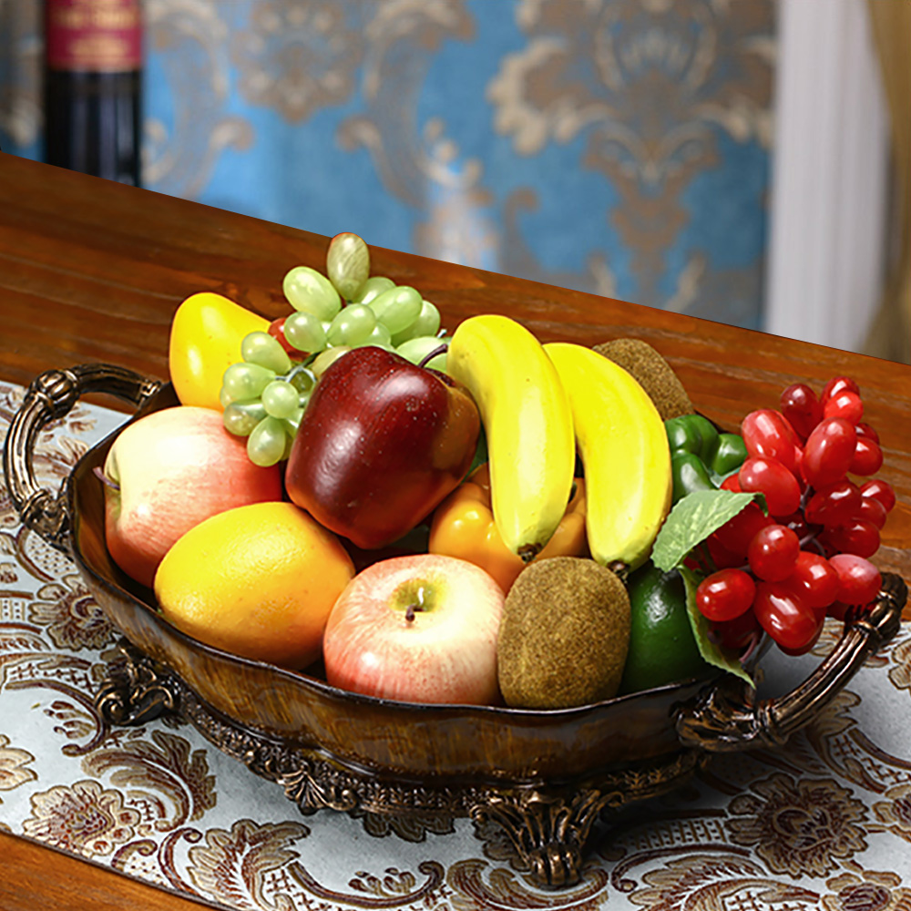 

Medieval Fruit Bowl with Handle in Resin