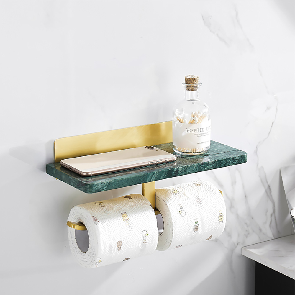 Modern Wall Mounted Toilet Paper Holder With Storage Shelving