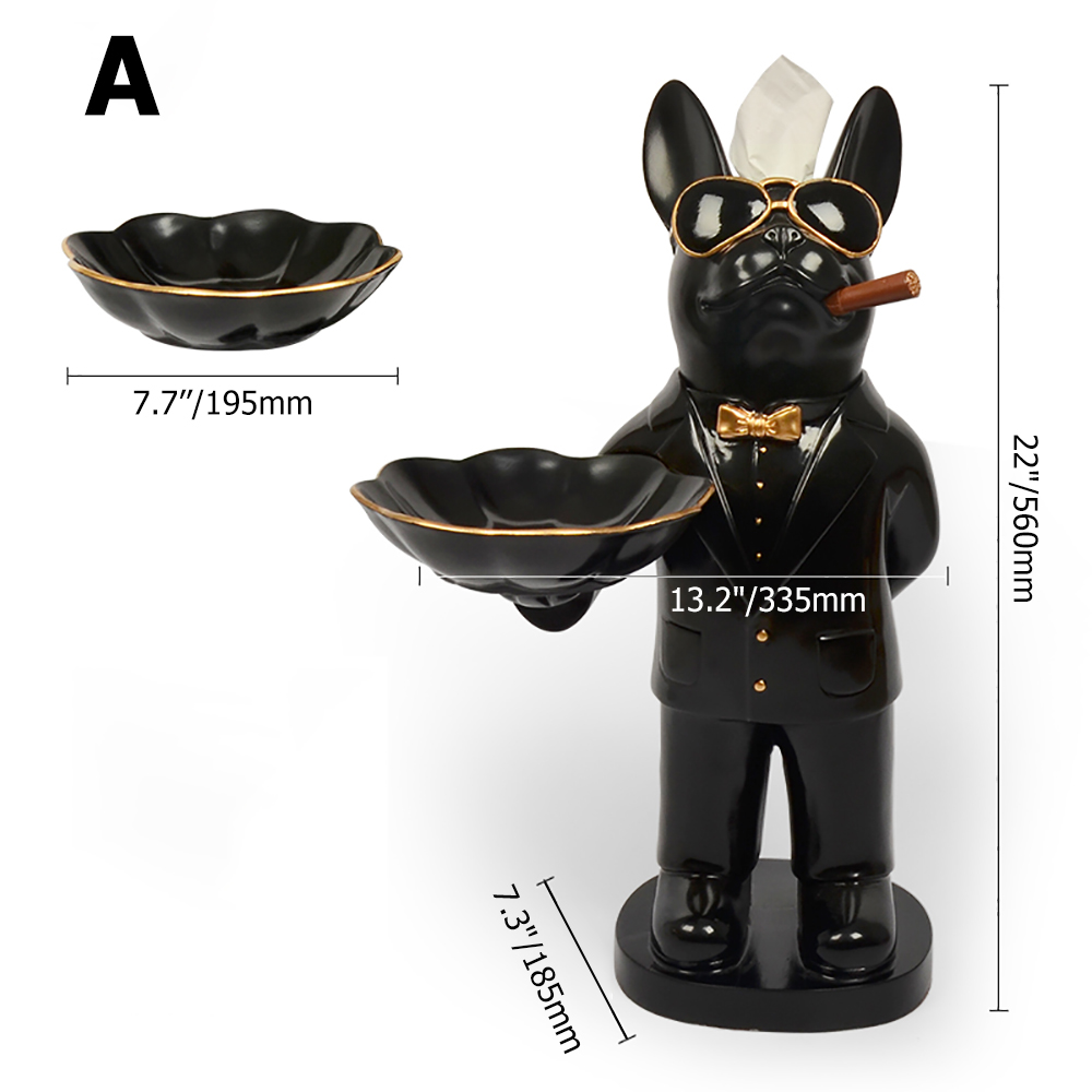 Modern Dog Sculpture Freestanding Tissue Holder Tray OrganiserHomary