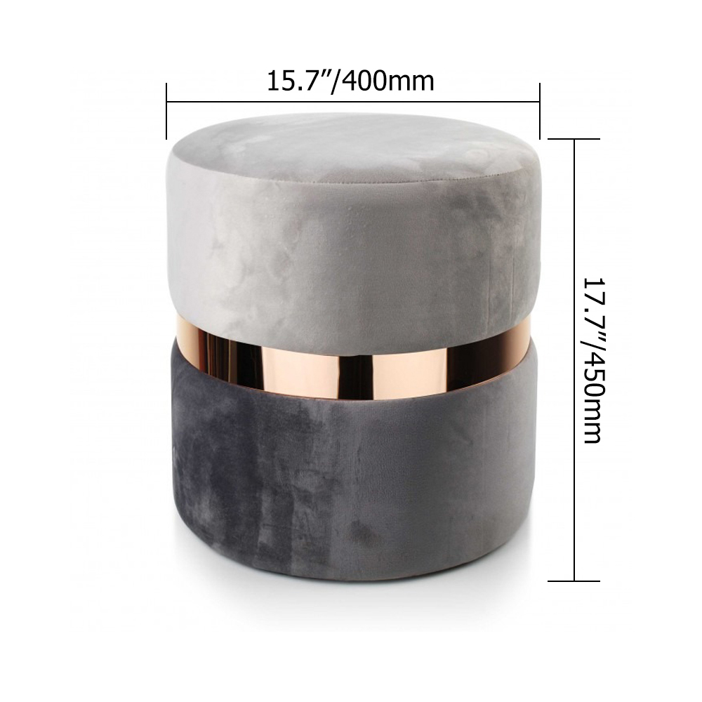 Modern Round Bedroom End Table Velvet Upholstery Side TableHomary